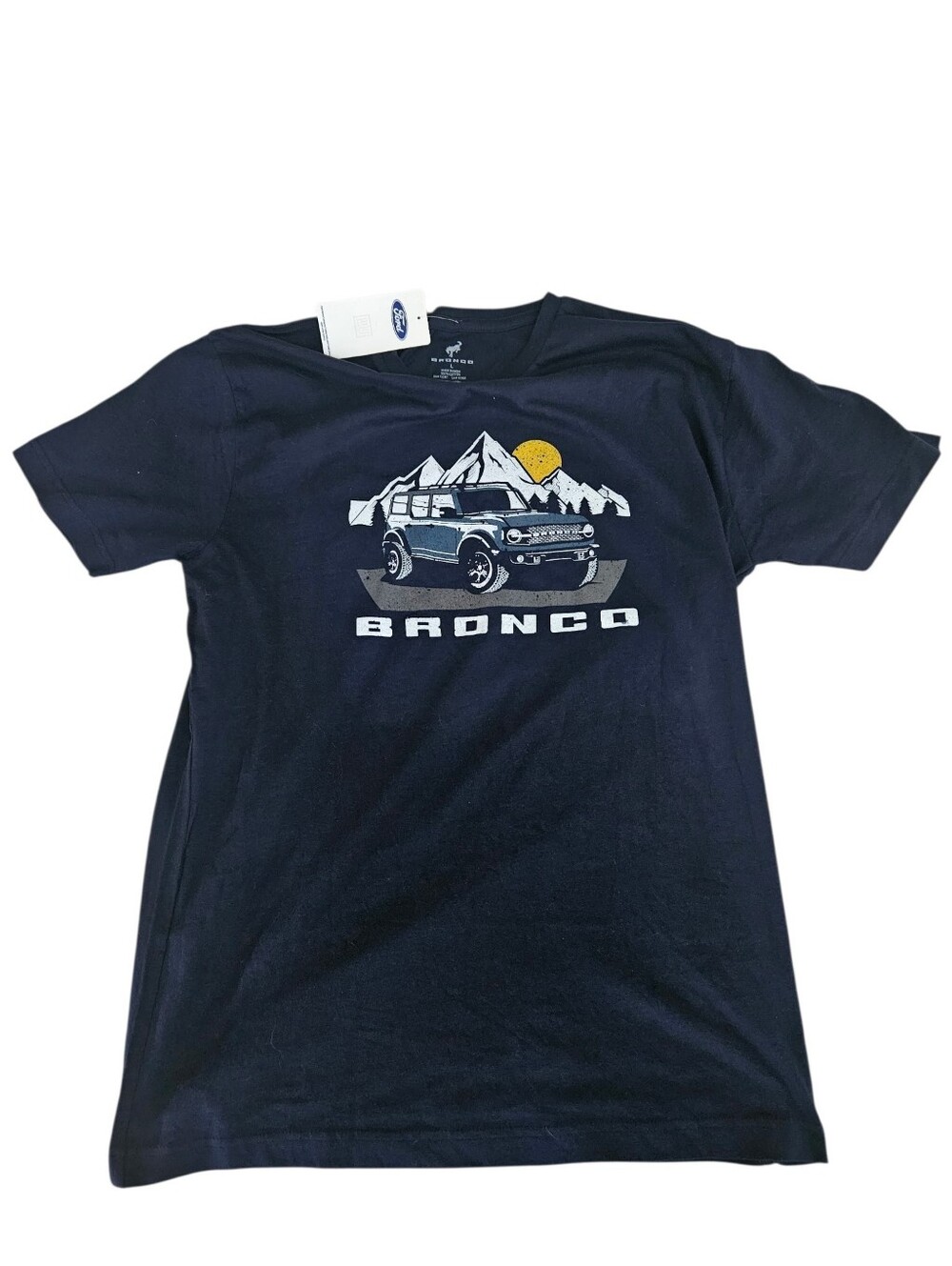 Ford Bronco Men’s Graphic Mountain Landscape Cotton T- Shirt Blue Large NWT
